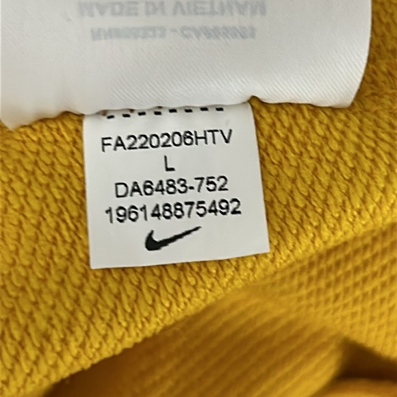 Nike Dry Fit Swoosh Fly Standard Issue Basketball Hoodie Yellow Ochre Size L - Picture 9 of 12